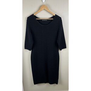 Peruvian Connection 100% Pima Cotton‎ Black Bodycon Dress Lg Lagenlook